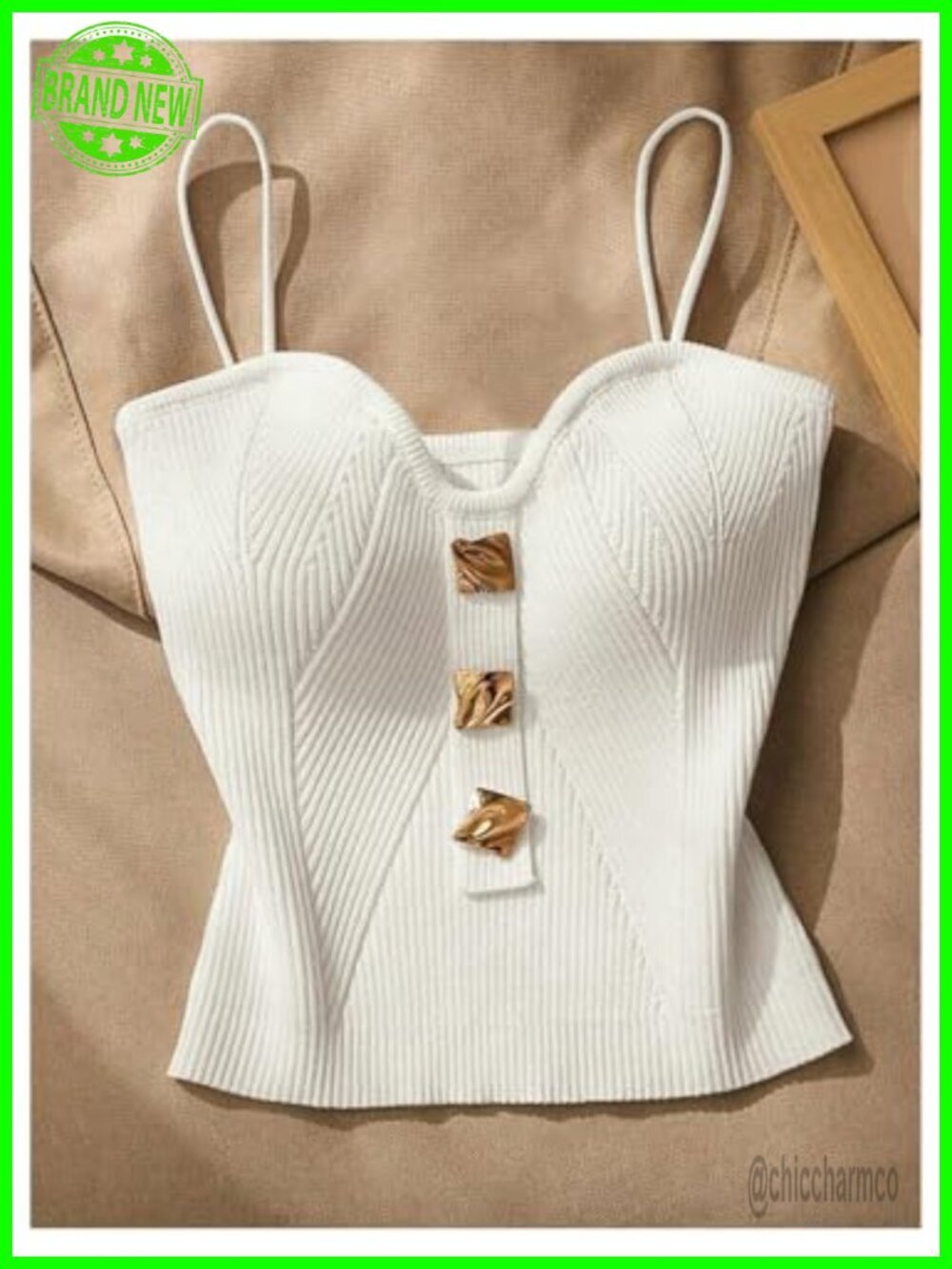 2 Pack Ribbed Crop Top Camisole Sweetheart Neck Open Back Sleeveless - Picture 4 of 5
